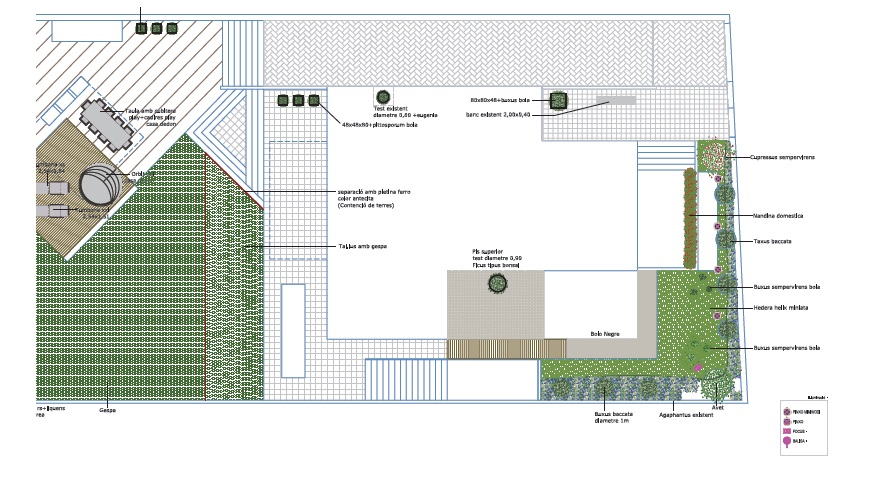 plano de paisajismo jardin en Valldoreix